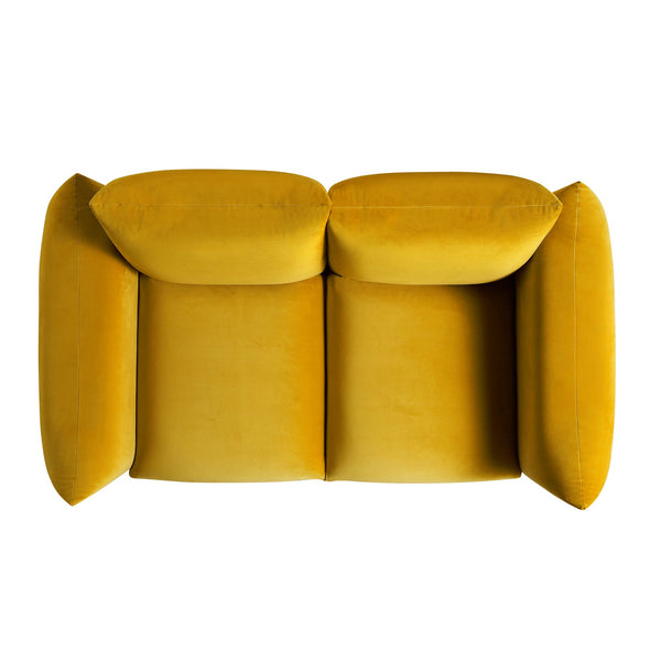 Gianni Two Seater Sofa, Goldenrod Velvet