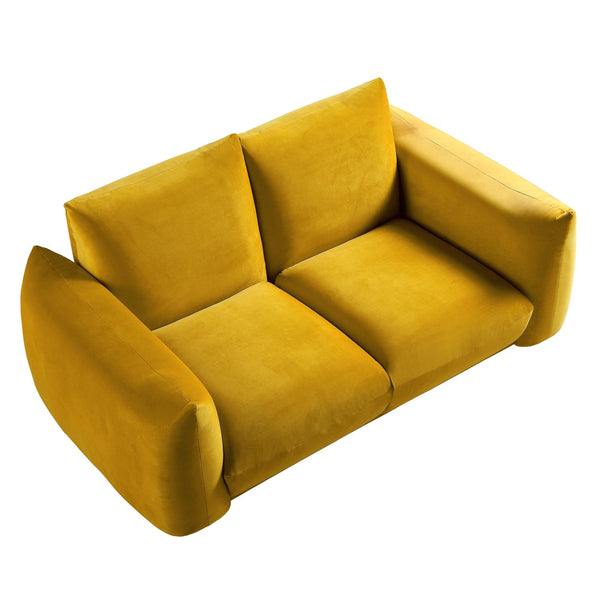 Gianni Two Seater Sofa, Goldenrod Velvet