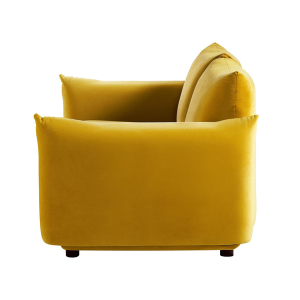 Gianni Two Seater Sofa, Goldenrod Velvet