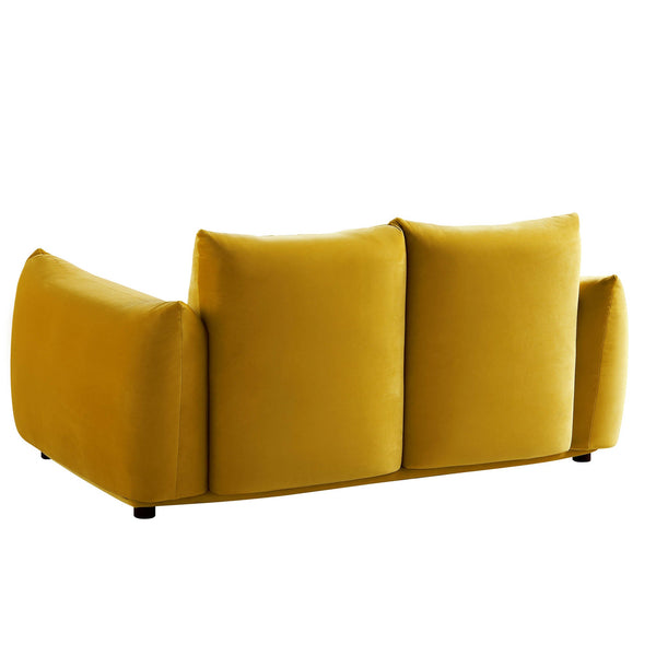 Gianni Two Seater Sofa, Goldenrod Velvet