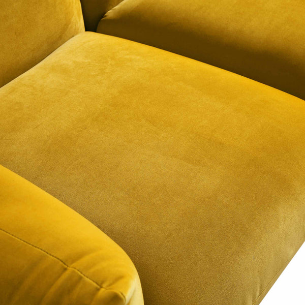 Gianni Two Seater Sofa, Goldenrod Velvet