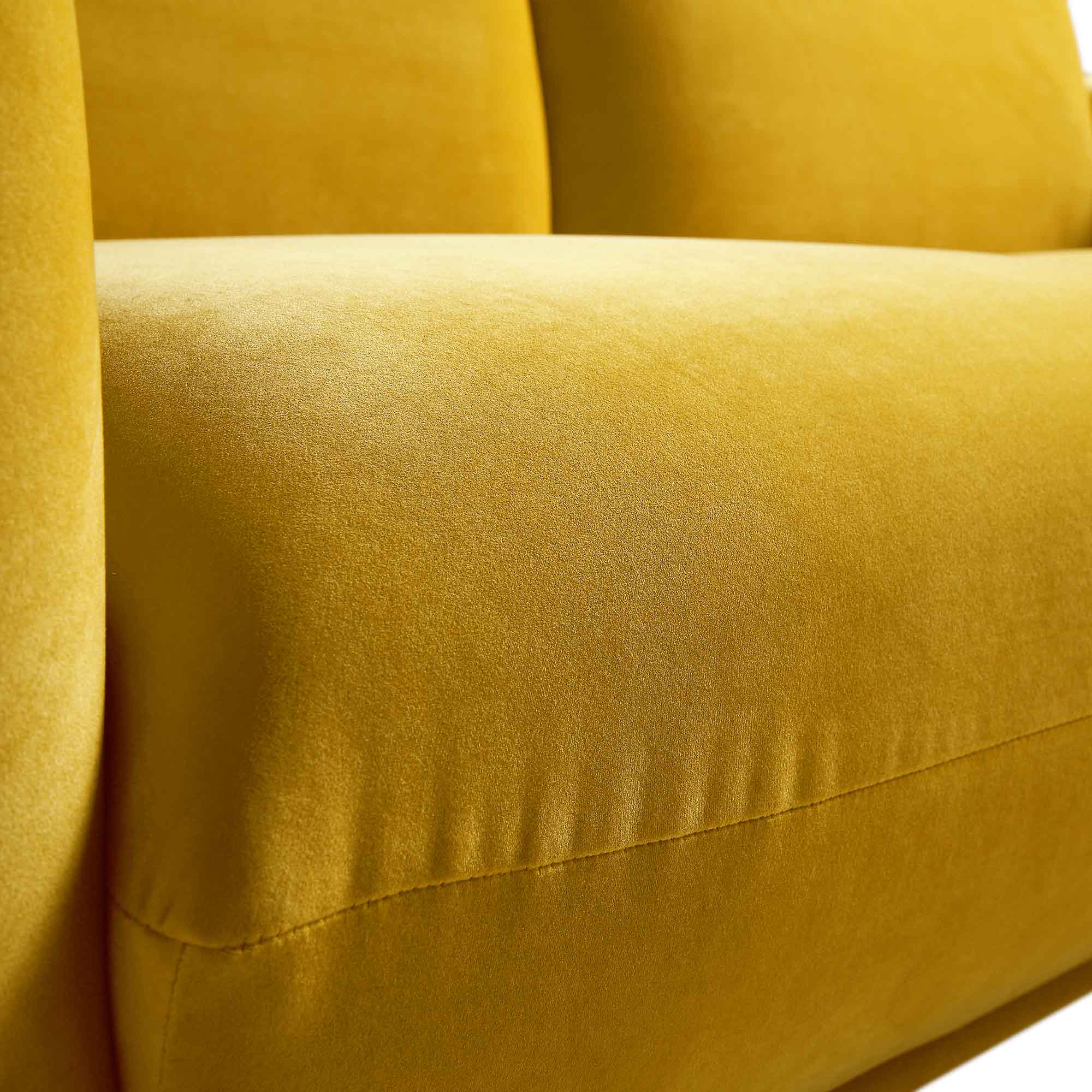 Gianni Three Seater Sofa, Goldenrod Velvet