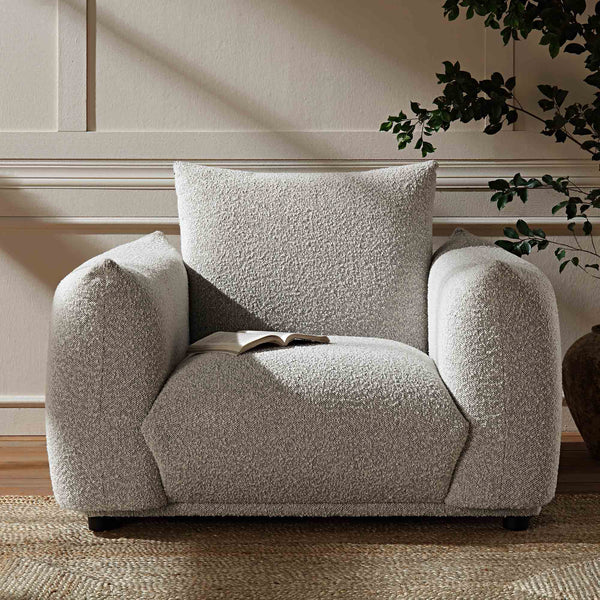 Gianni Armchair, Mist Grey Boucle