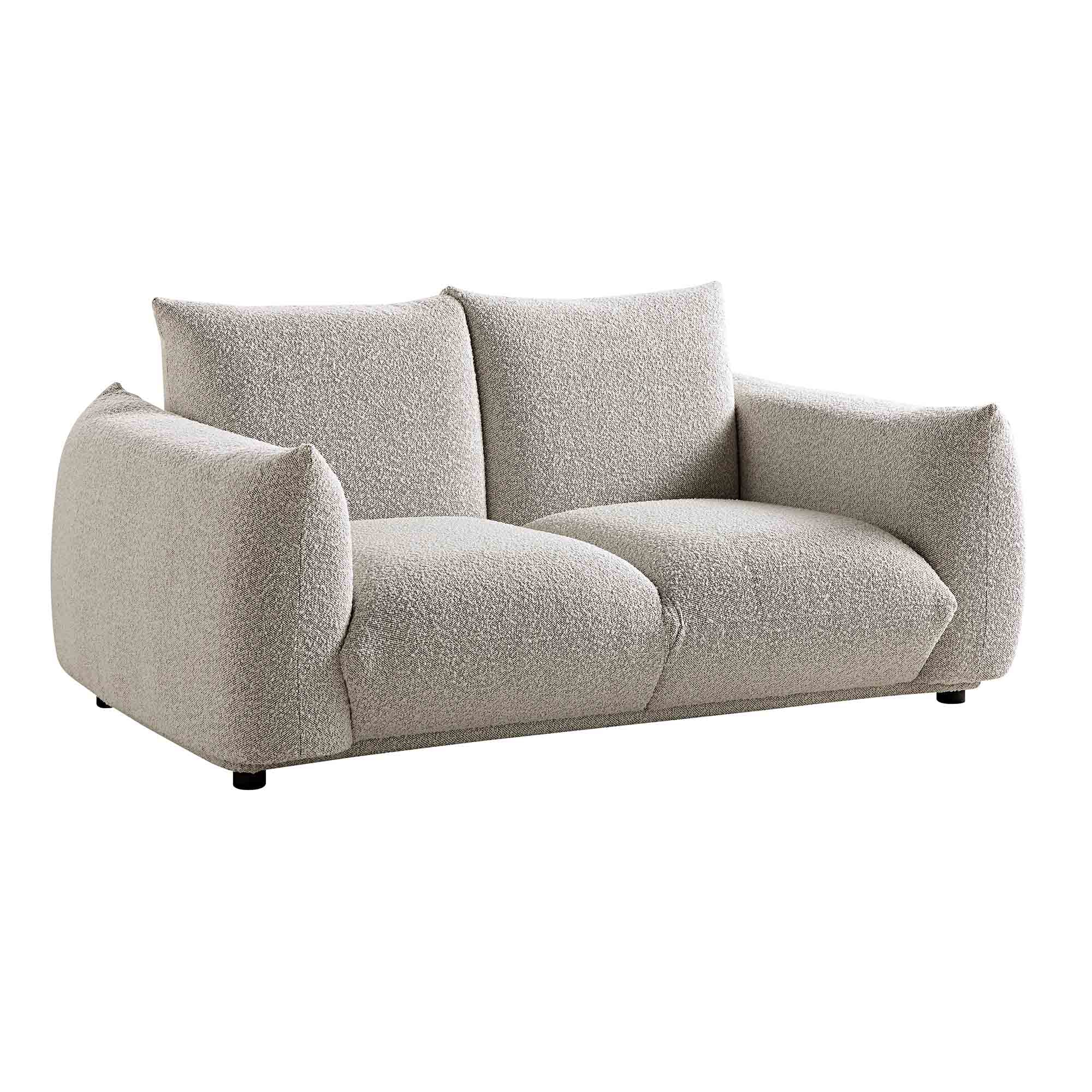 Gianni Two Seater Sofa, Mist Grey Boucle