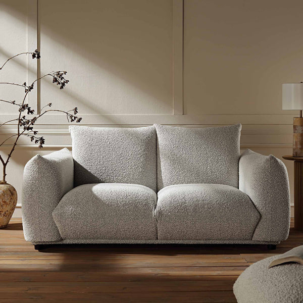 Gianni Two Seater Sofa, Mist Grey Boucle