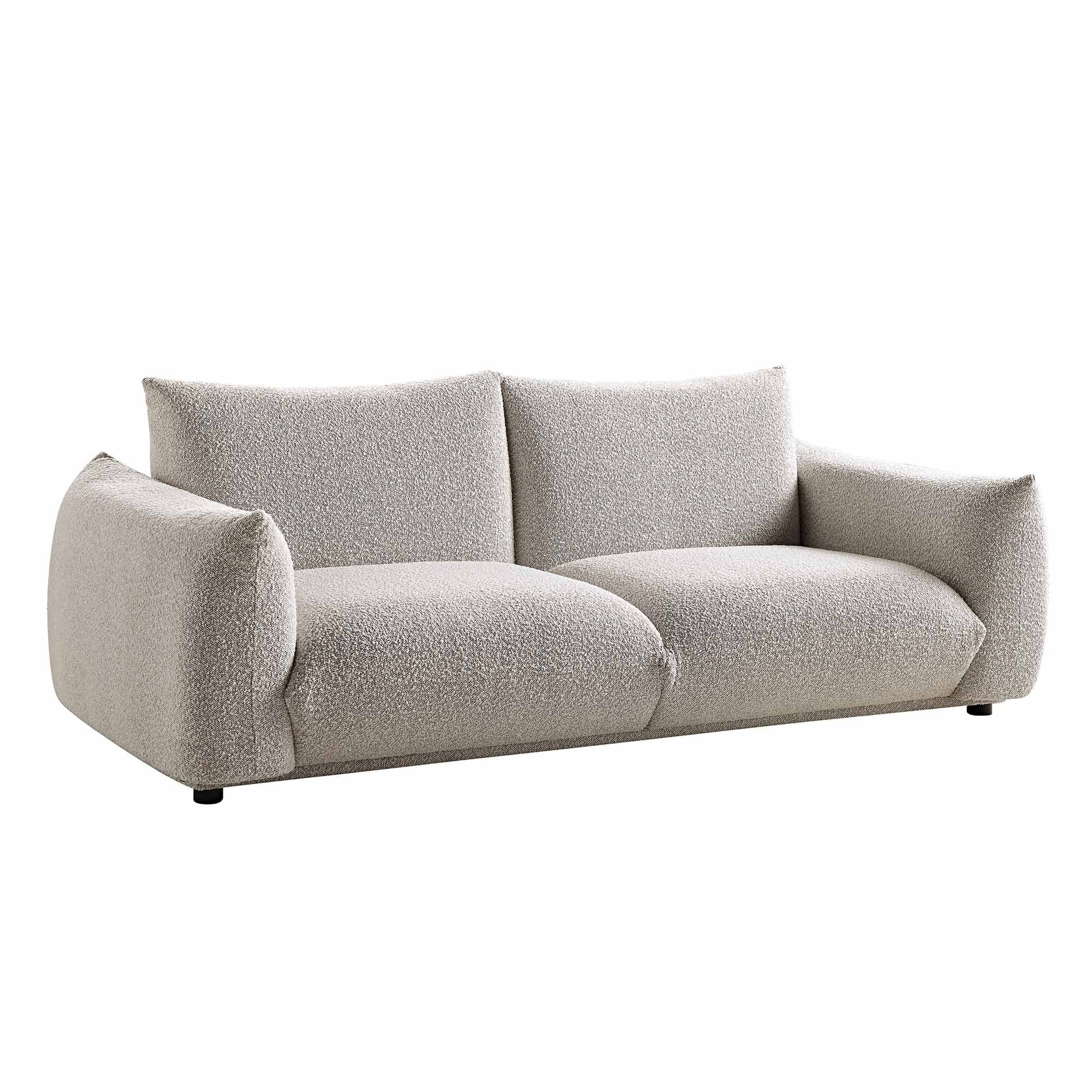 Gianni Three Seater Sofa, Mist Grey Boucle