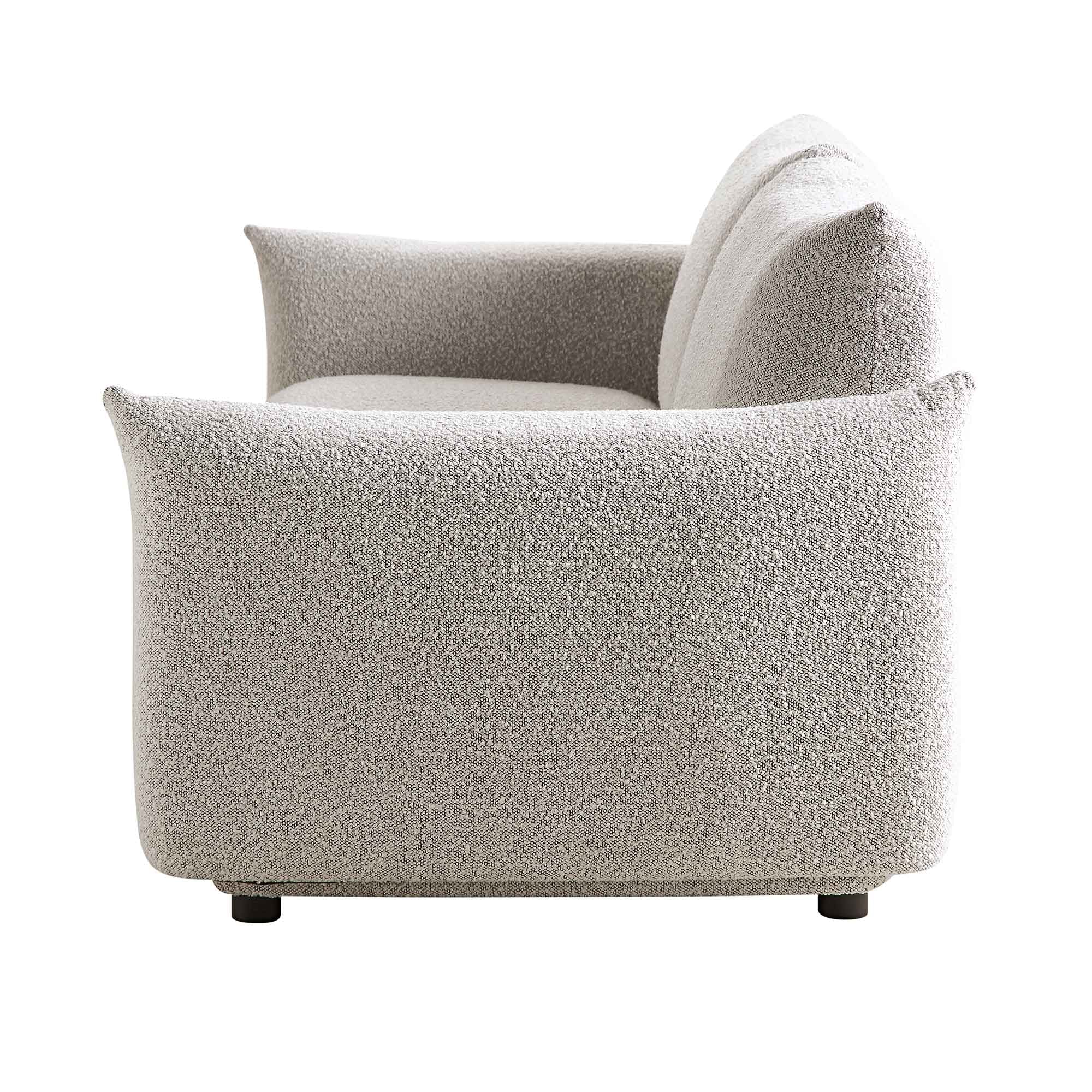 Gianni Three Seater Sofa, Mist Grey Boucle