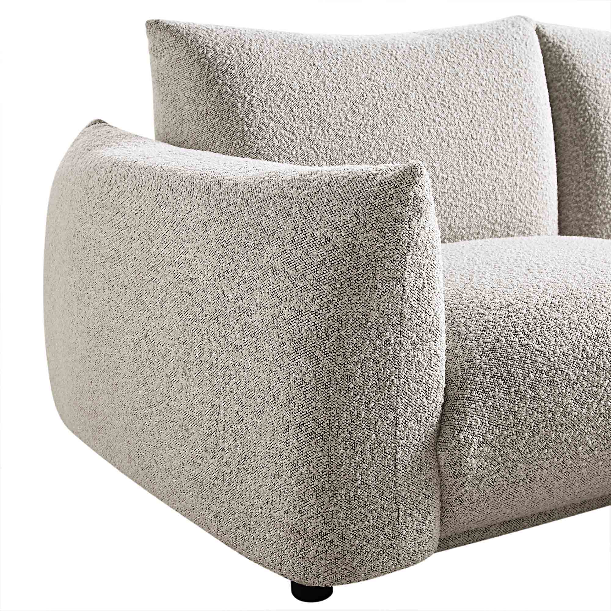 Gianni Three Seater Sofa, Mist Grey Boucle