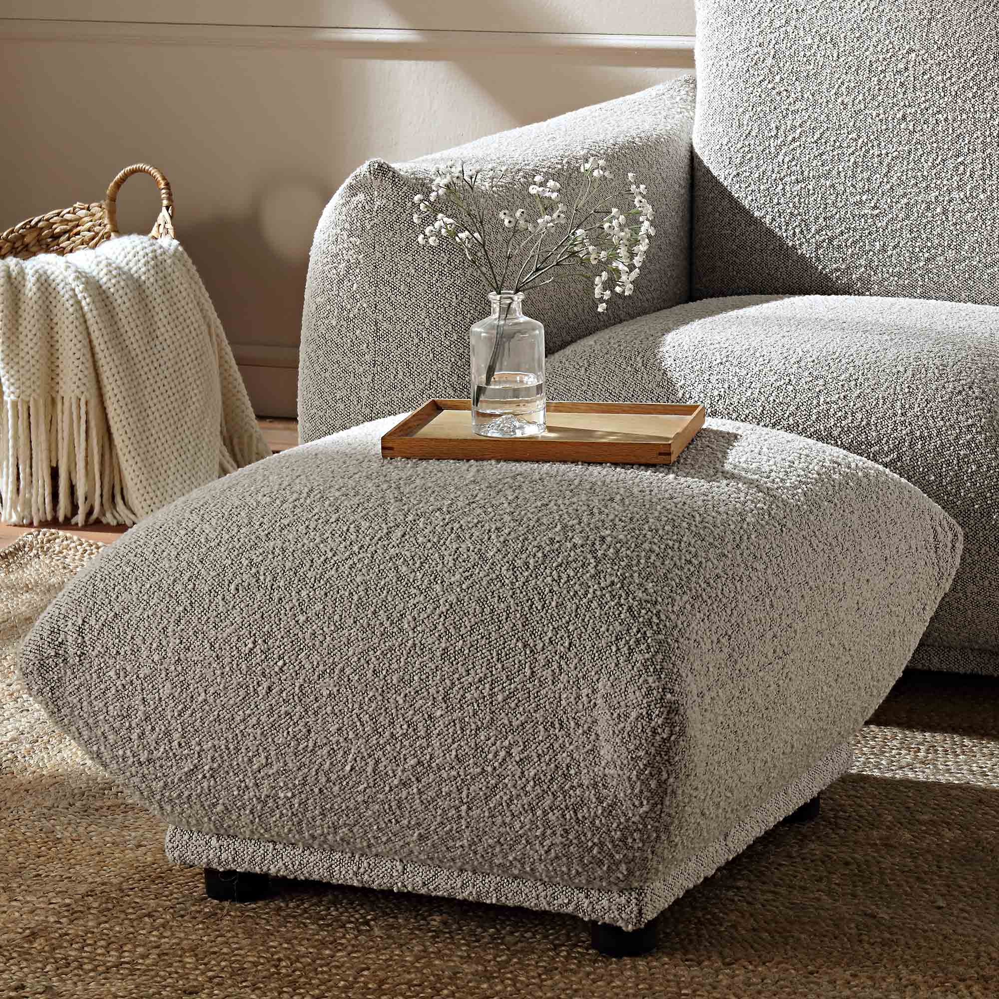 Gianni Pouffe, Mist Grey Boucle