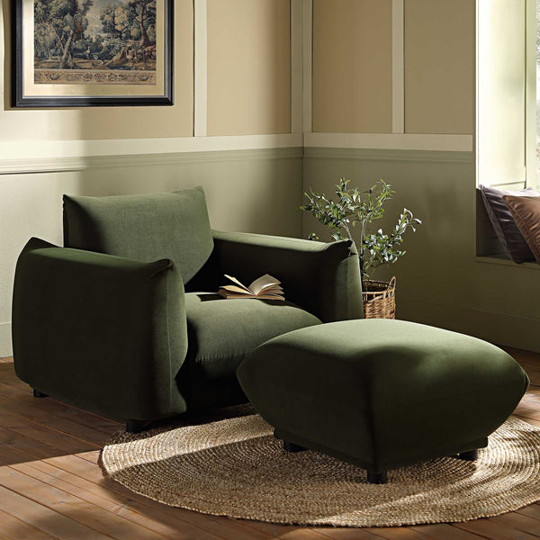 Gianni Armchair, Moss Green Velvet