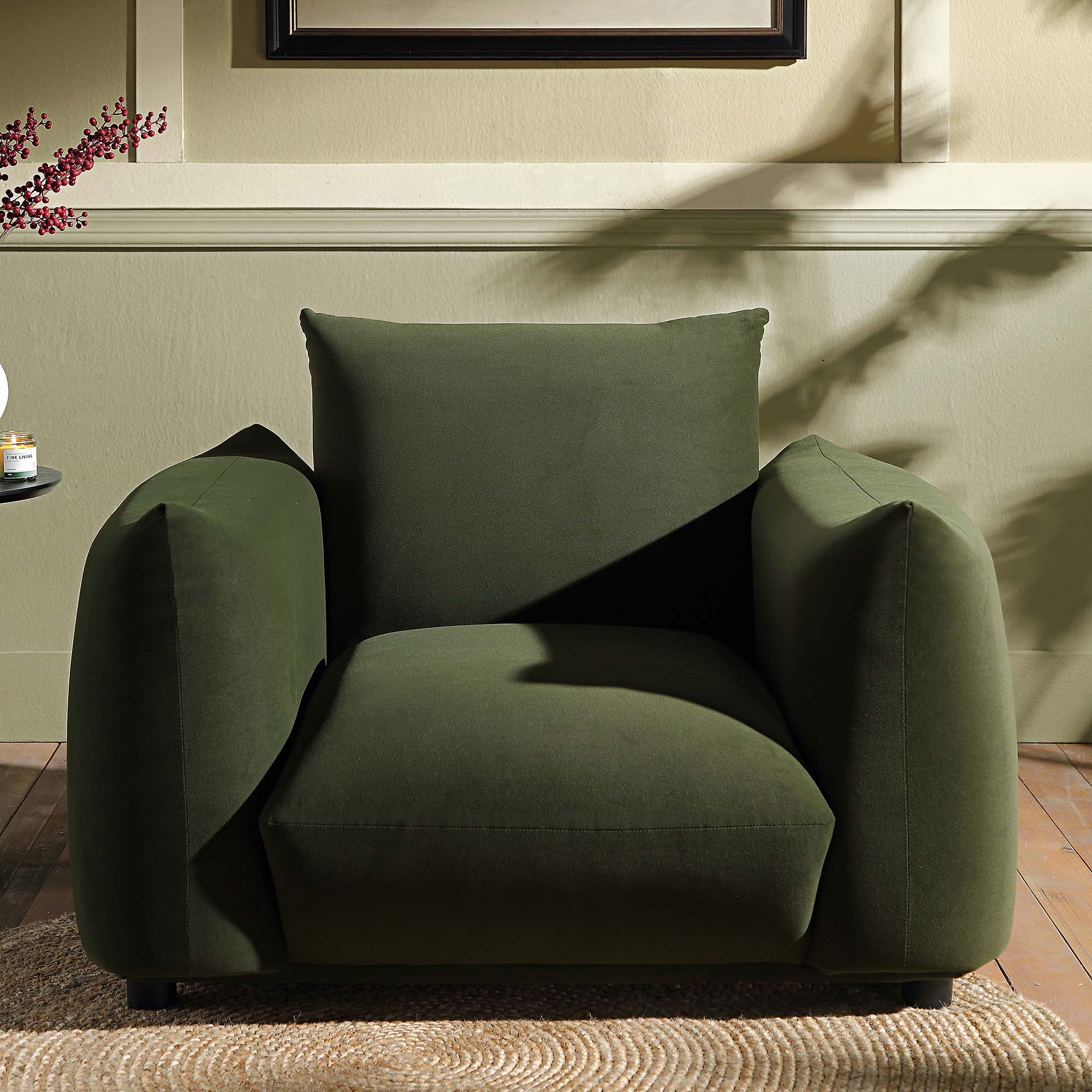 Gianni Armchair, Moss Green Velvet