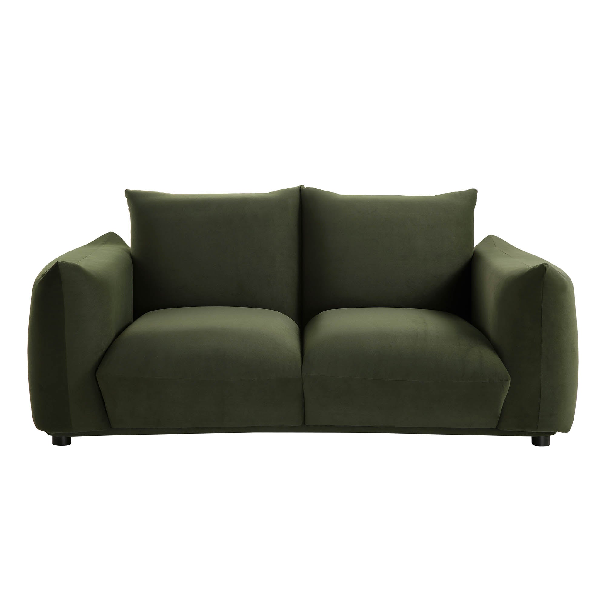 Gianni Two Seater Sofa, Moss Green Velvet