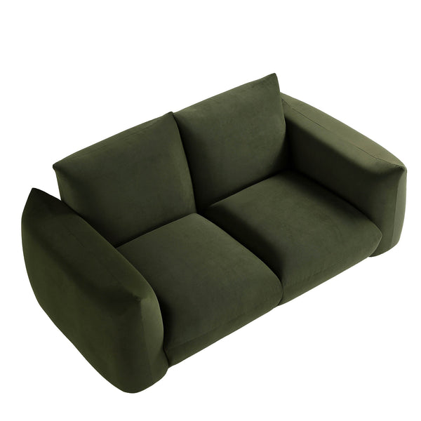 Gianni Two Seater Sofa, Moss Green Velvet