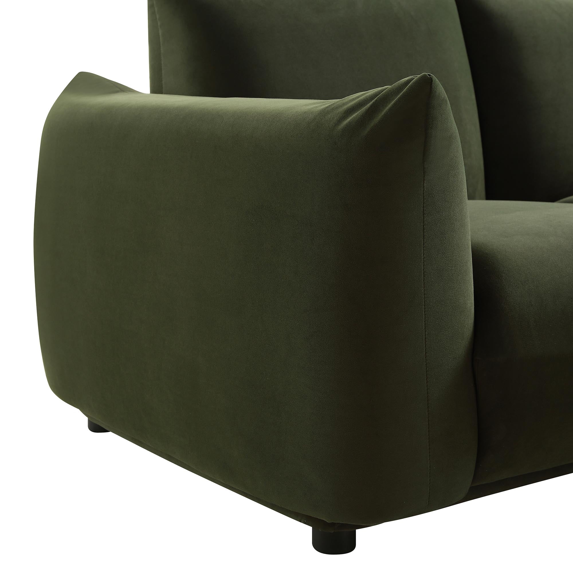 Gianni Two Seater Sofa, Moss Green Velvet