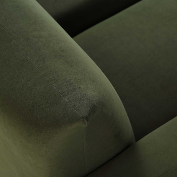 Gianni Two Seater Sofa, Moss Green Velvet