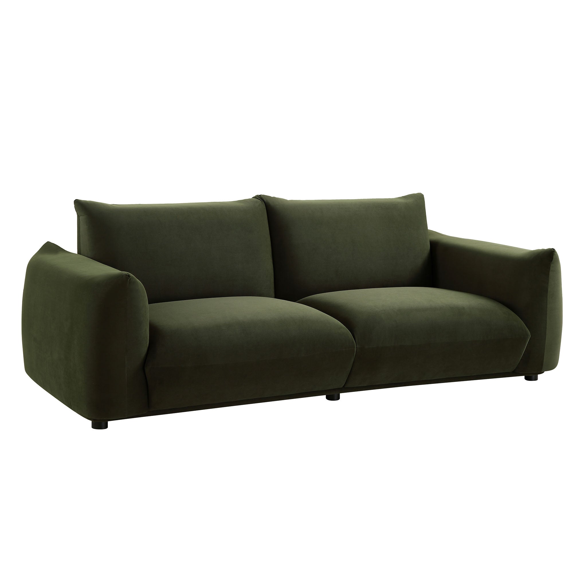 Gianni Three Seater Sofa, Moss Green Velvet