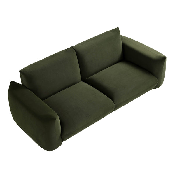 Gianni Three Seater Sofa, Moss Green Velvet