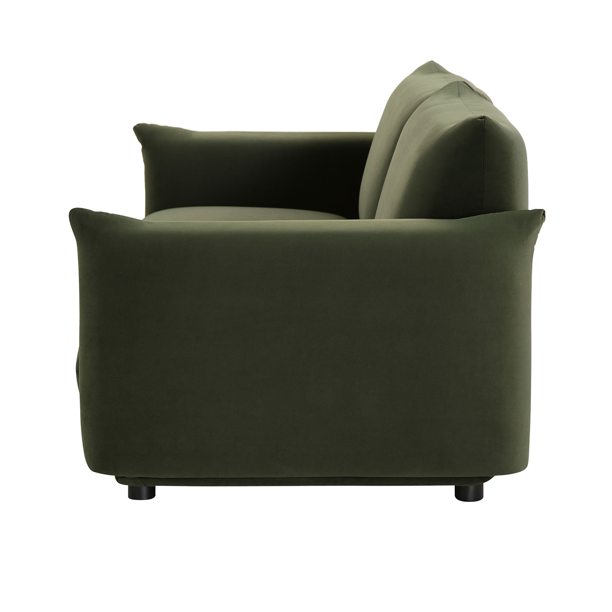 Gianni Three Seater Sofa, Moss Green Velvet