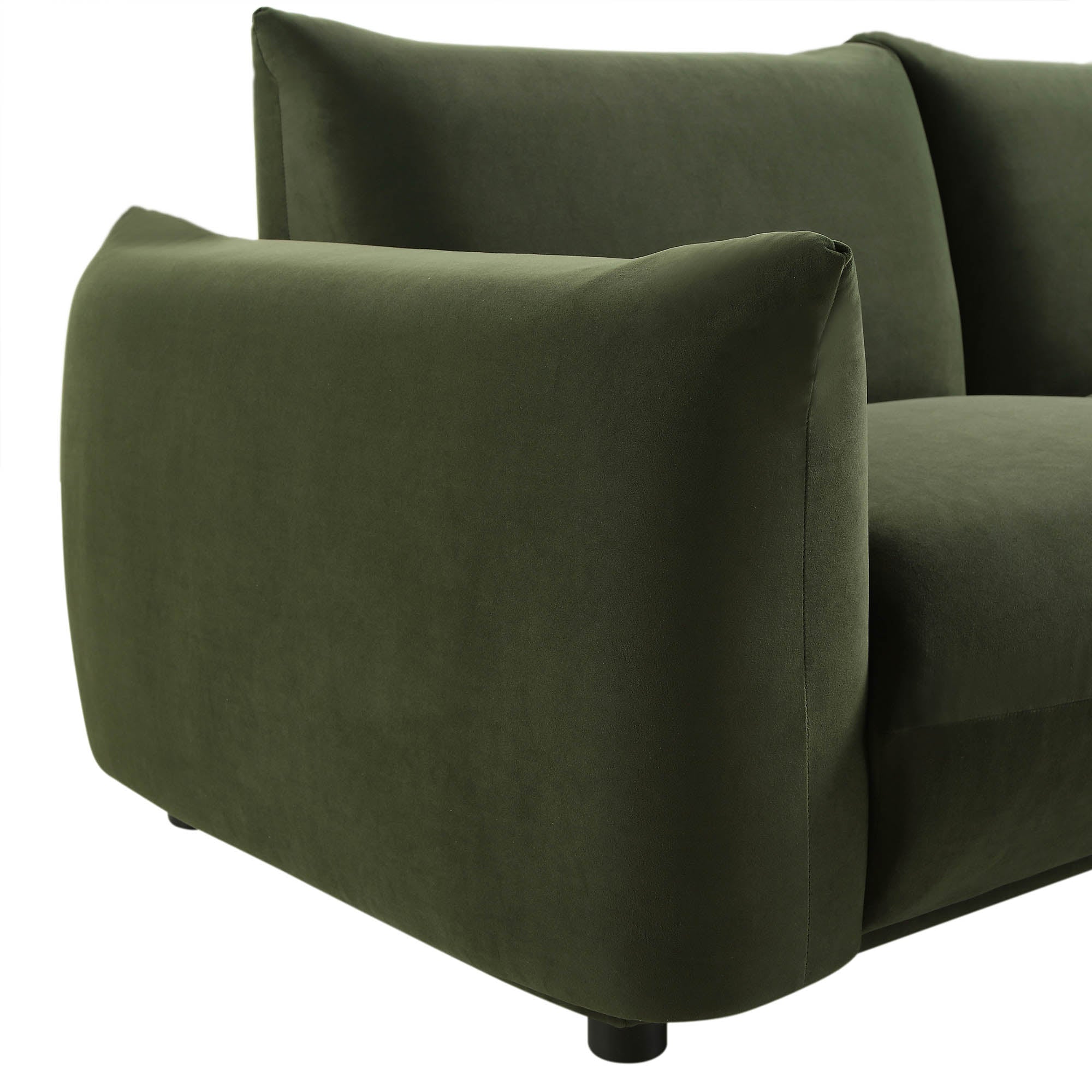 Gianni Three Seater Sofa, Moss Green Velvet