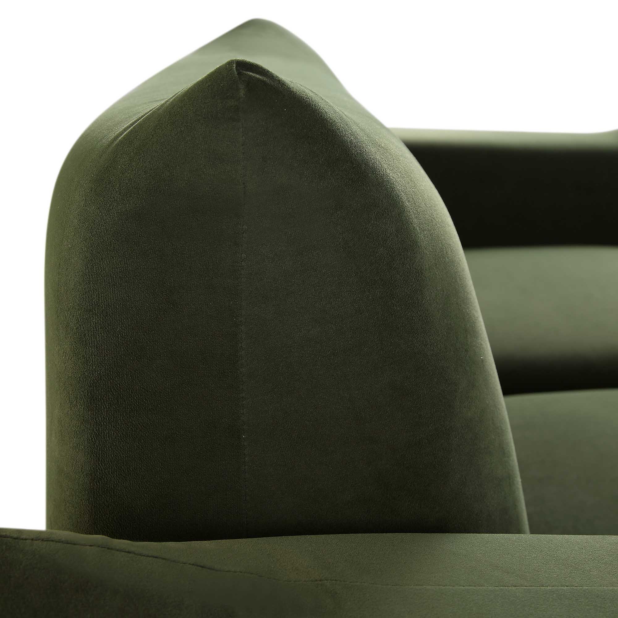 Gianni Three Seater Sofa, Moss Green Velvet