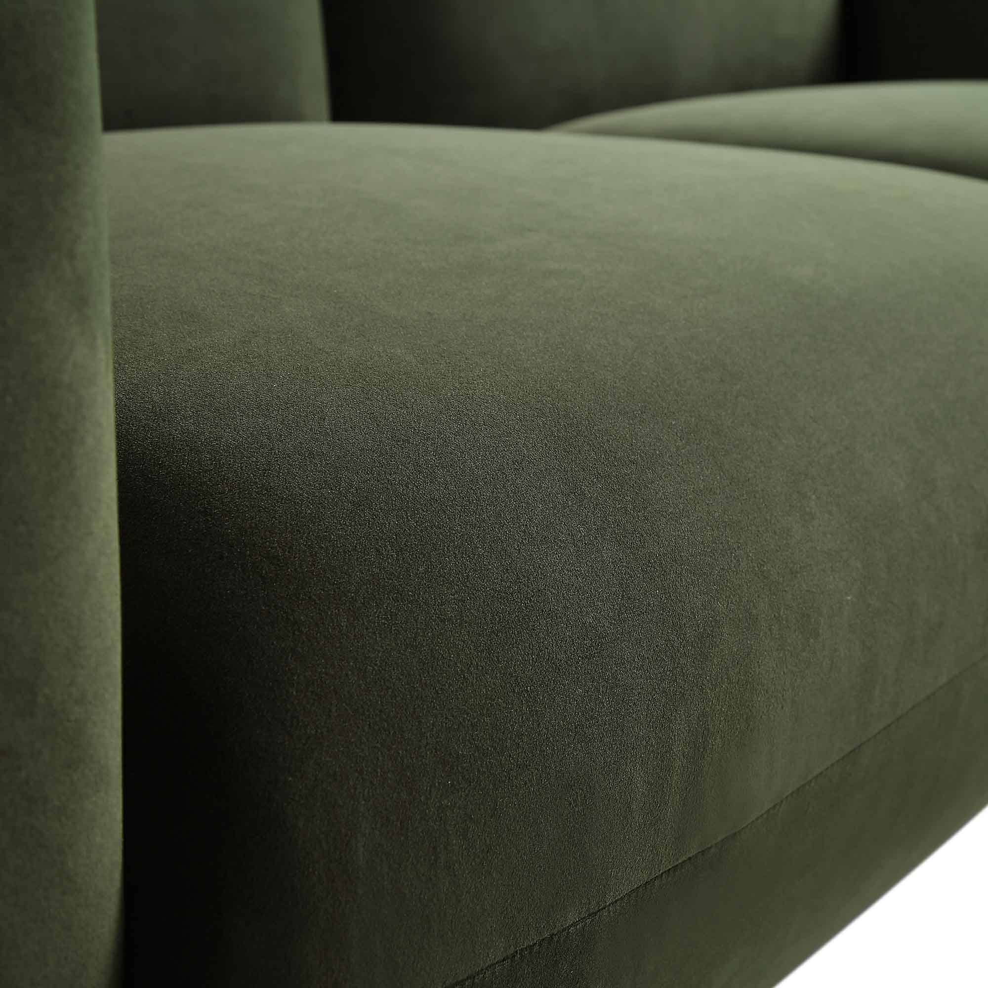 Gianni Three Seater Sofa, Moss Green Velvet