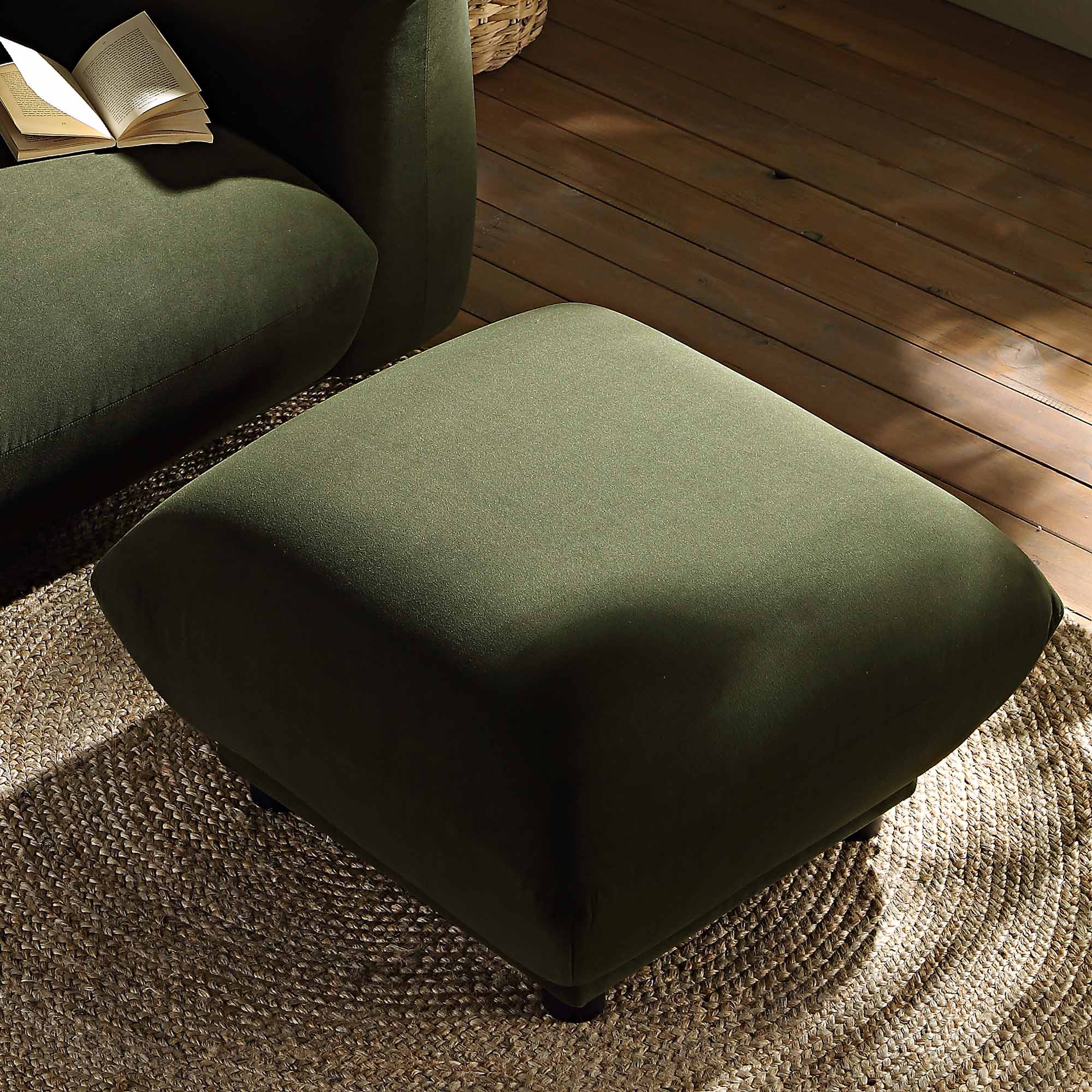 Gianni Pouffe, Moss Green Velvet