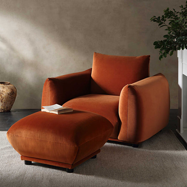 Gianni Armchair, Rust Velvet