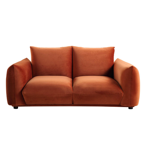 Gianni Two Seater Sofa, Rust Velvet