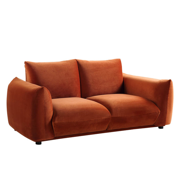 Gianni Two Seater Sofa, Rust Velvet