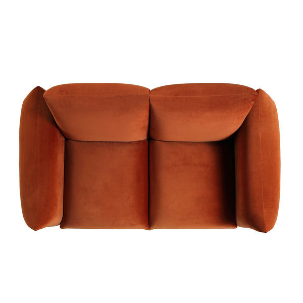 Gianni Two Seater Sofa, Rust Velvet