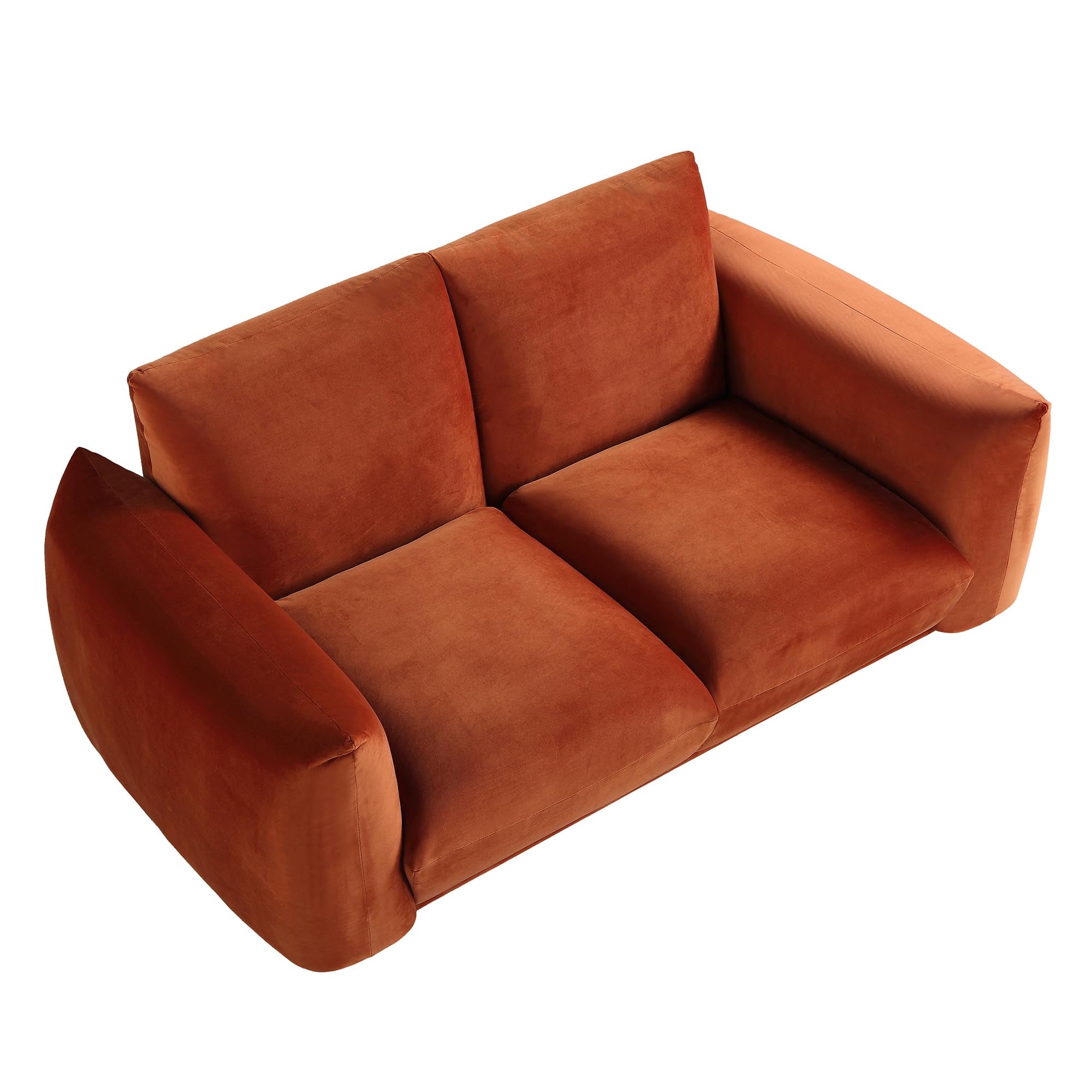 Gianni Two Seater Sofa, Rust Velvet