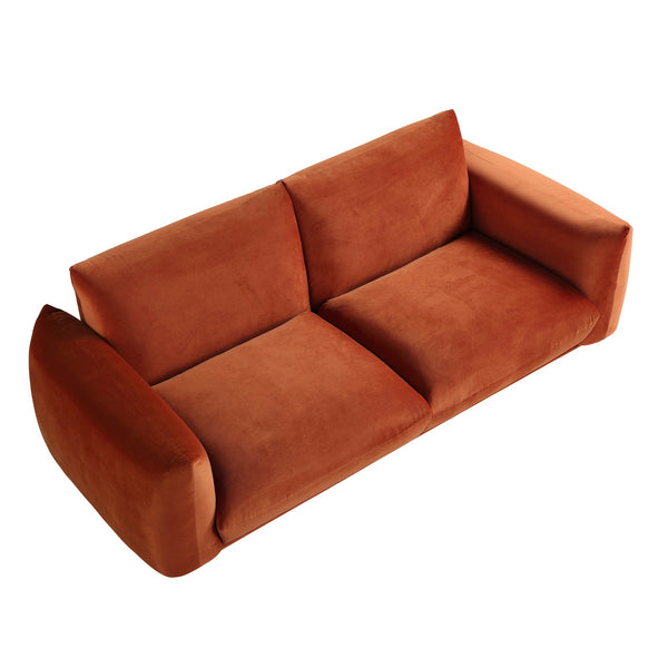 Gianni Three Seater Sofa, Rust Velvet