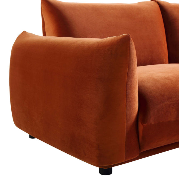 Gianni Three Seater Sofa, Rust Velvet