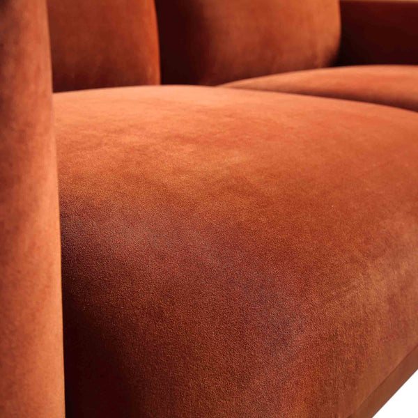 Gianni Three Seater Sofa, Rust Velvet