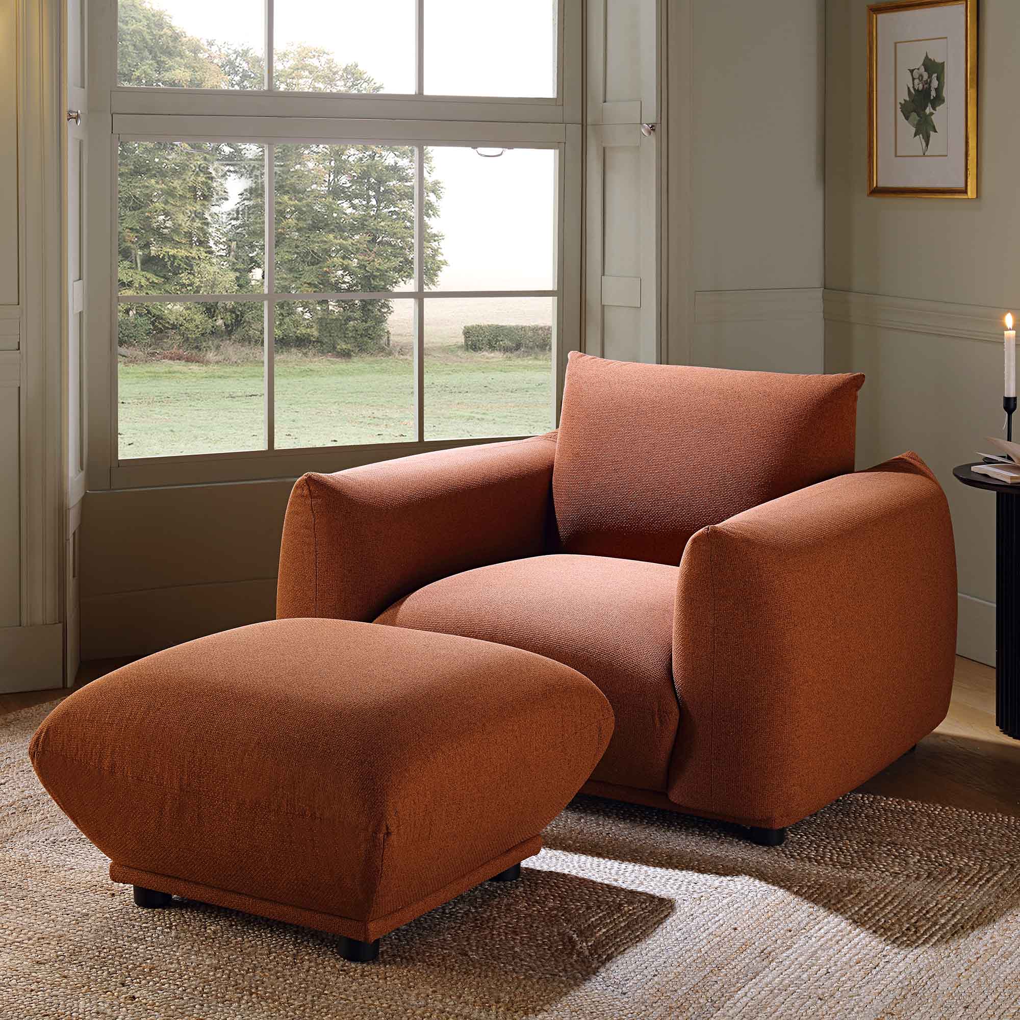 Gianni Armchair, Terracotta Fabric