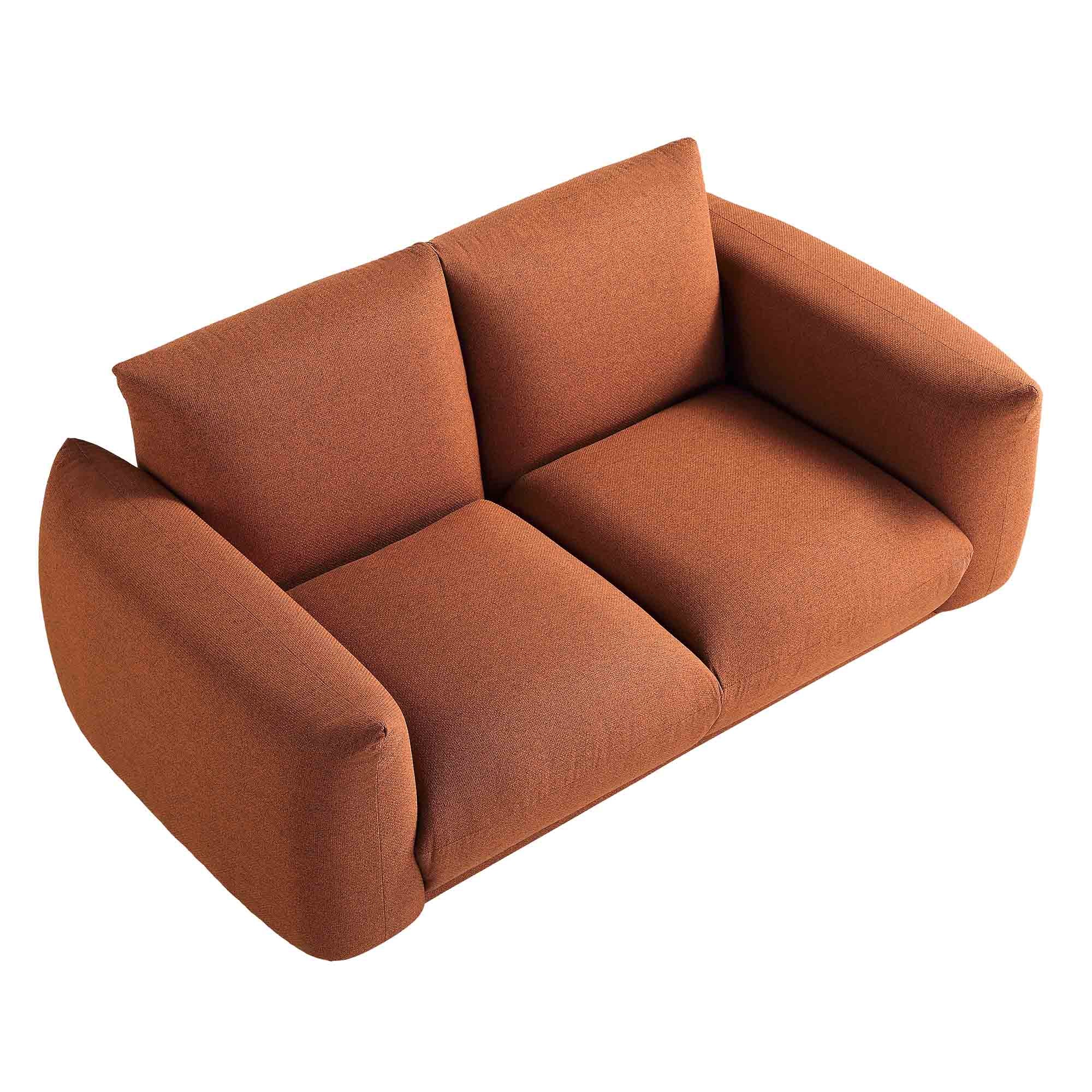 Gianni Two Seater Sofa, Terracotta Fabric