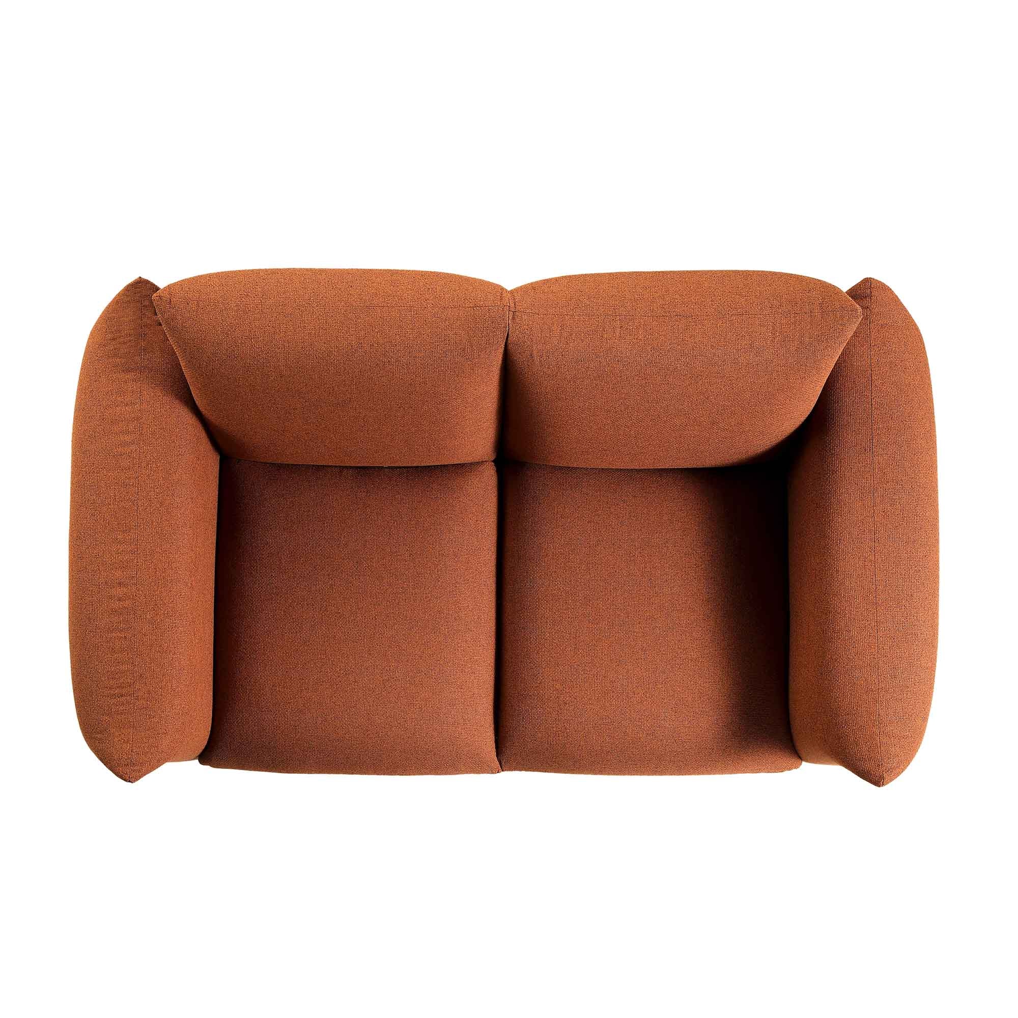 Gianni Two Seater Sofa, Terracotta Fabric