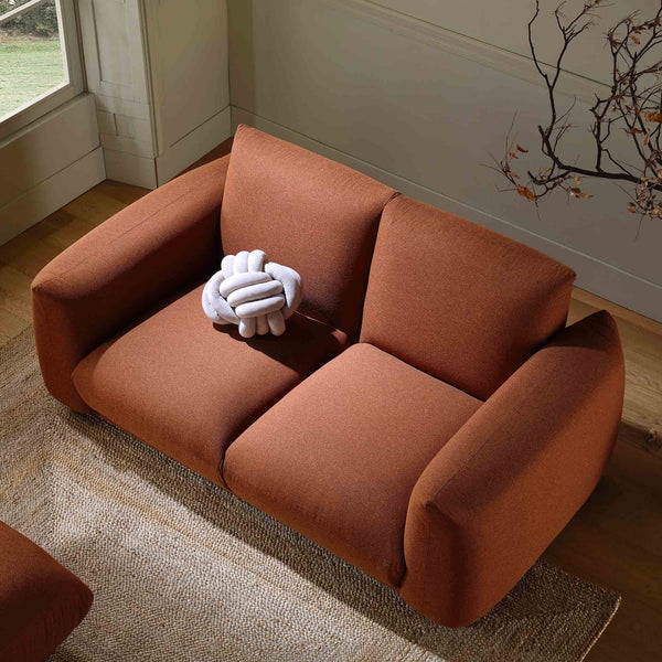 Gianni Two Seater Sofa, Terracotta Fabric