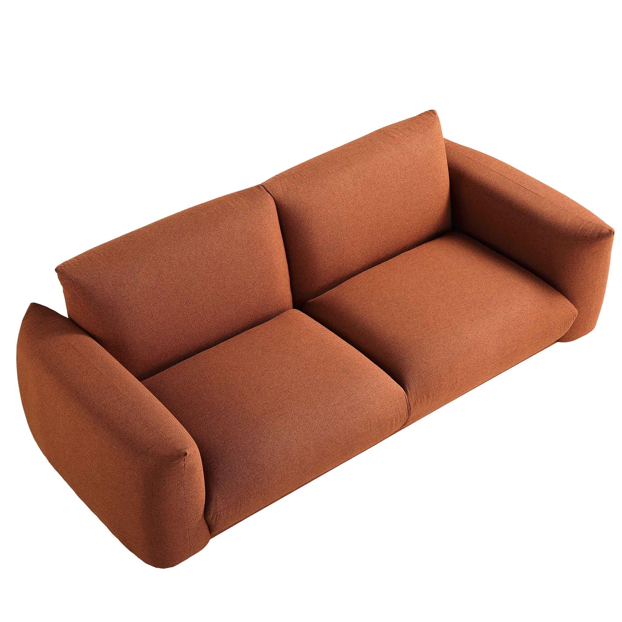 Gianni Three Seater Sofa, Terracotta Fabric