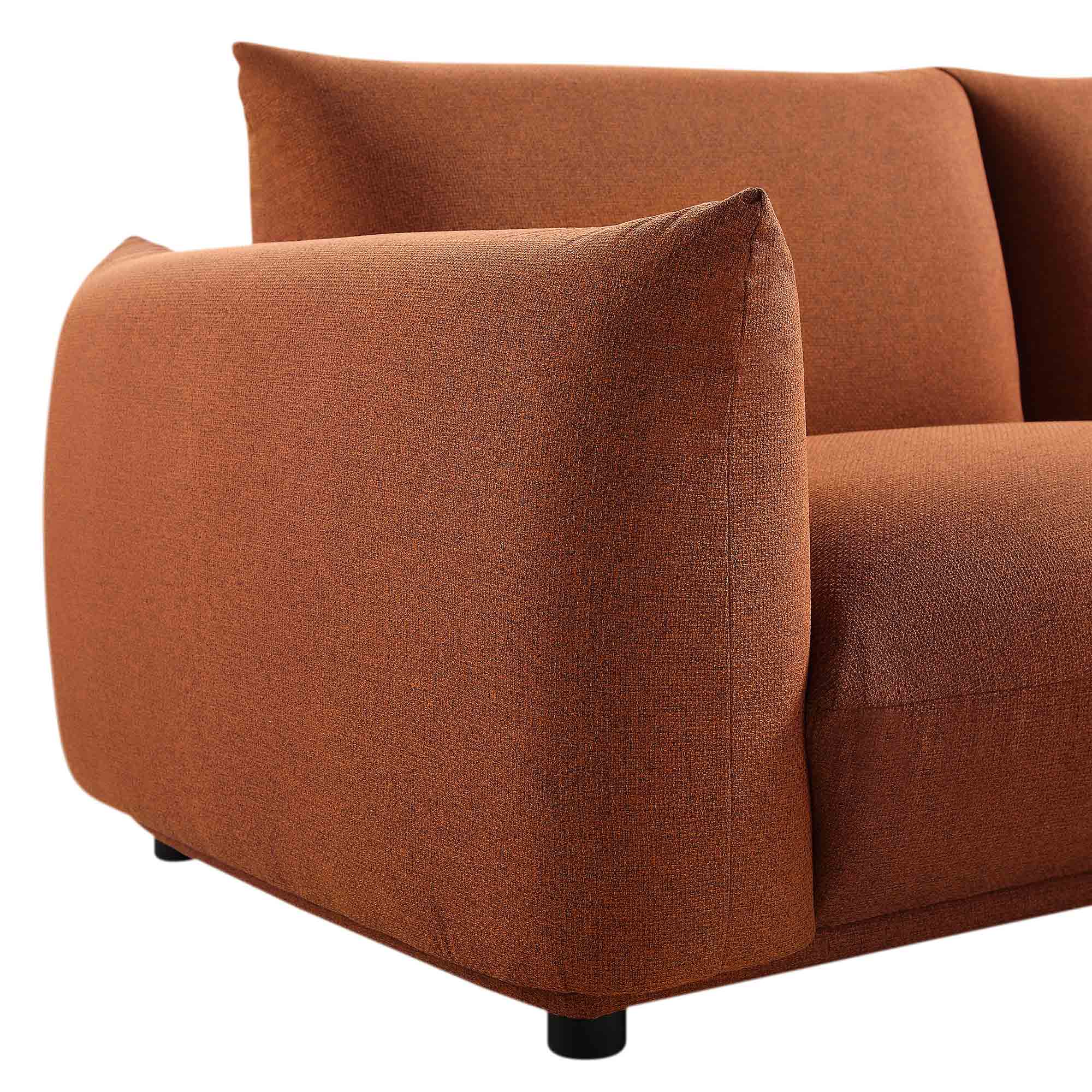 Gianni Three Seater Sofa, Terracotta Fabric