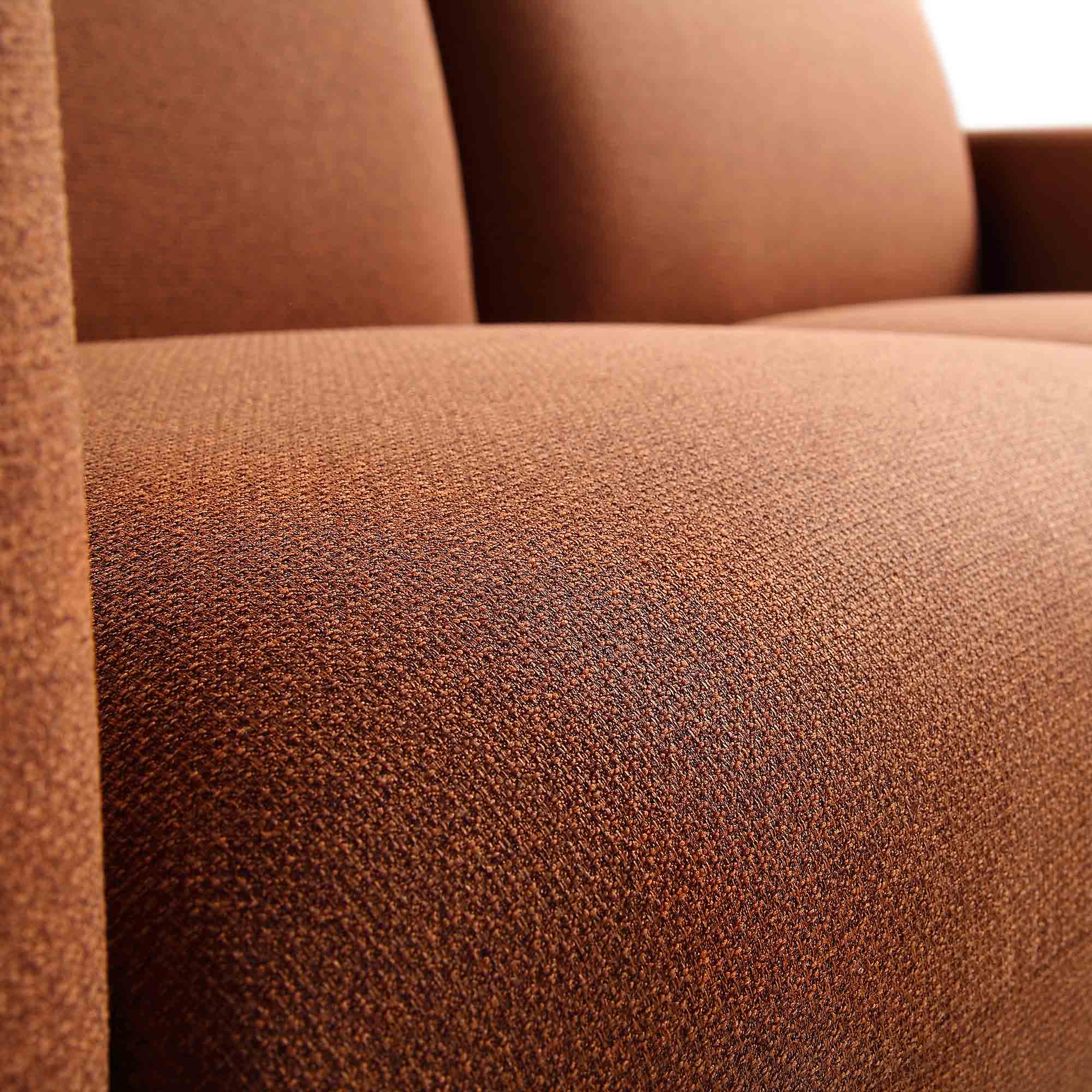 Gianni Three Seater Sofa, Terracotta Fabric