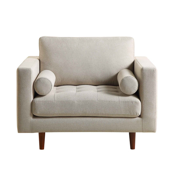 Henrietta Armchair, Beige Woven Fabric