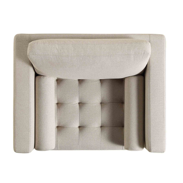 Henrietta Armchair, Beige Woven Fabric