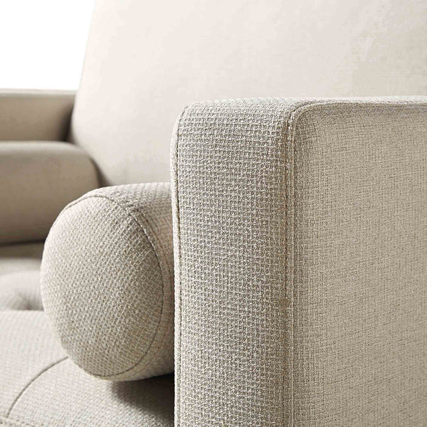 Henrietta Armchair, Beige Woven Fabric