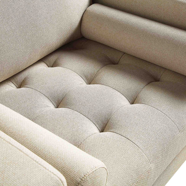 Henrietta Armchair, Beige Woven Fabric