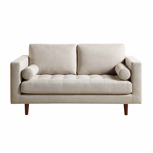 Henrietta 2-Seater Sofa, Beige Woven Fabric