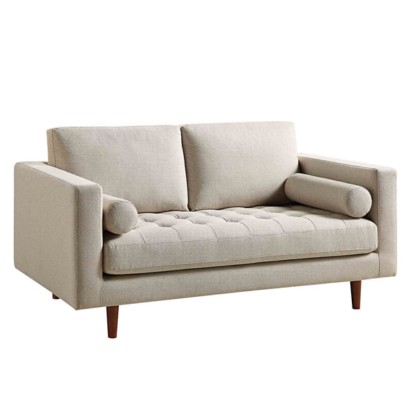 Henrietta 2-Seater Sofa, Beige Woven Fabric