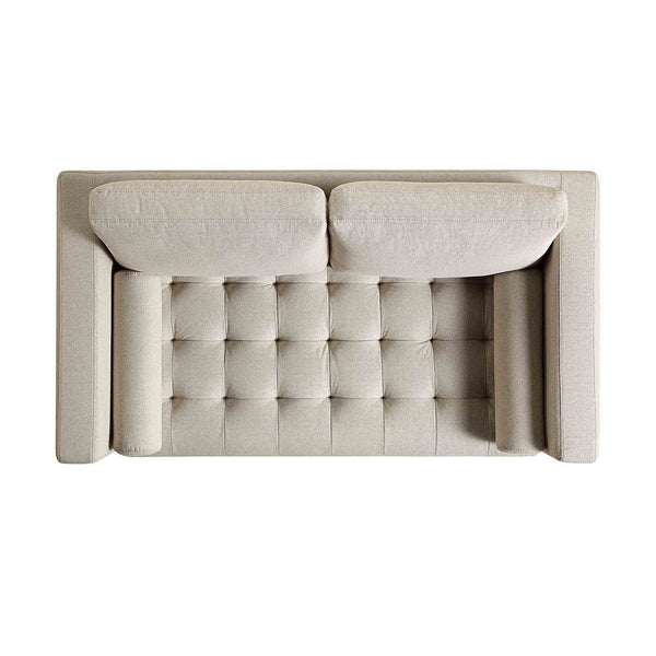 Henrietta 2-Seater Sofa, Beige Woven Fabric