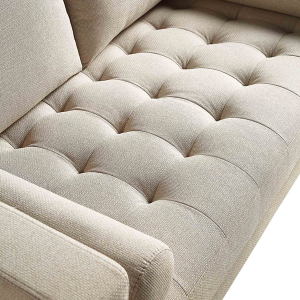 Henrietta 2-Seater Sofa, Beige Woven Fabric