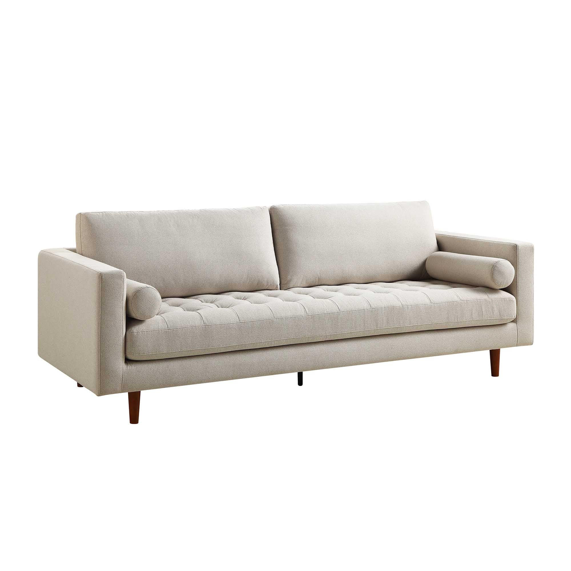 Henrietta Large 3-Seater Sofa, Beige Woven Fabric